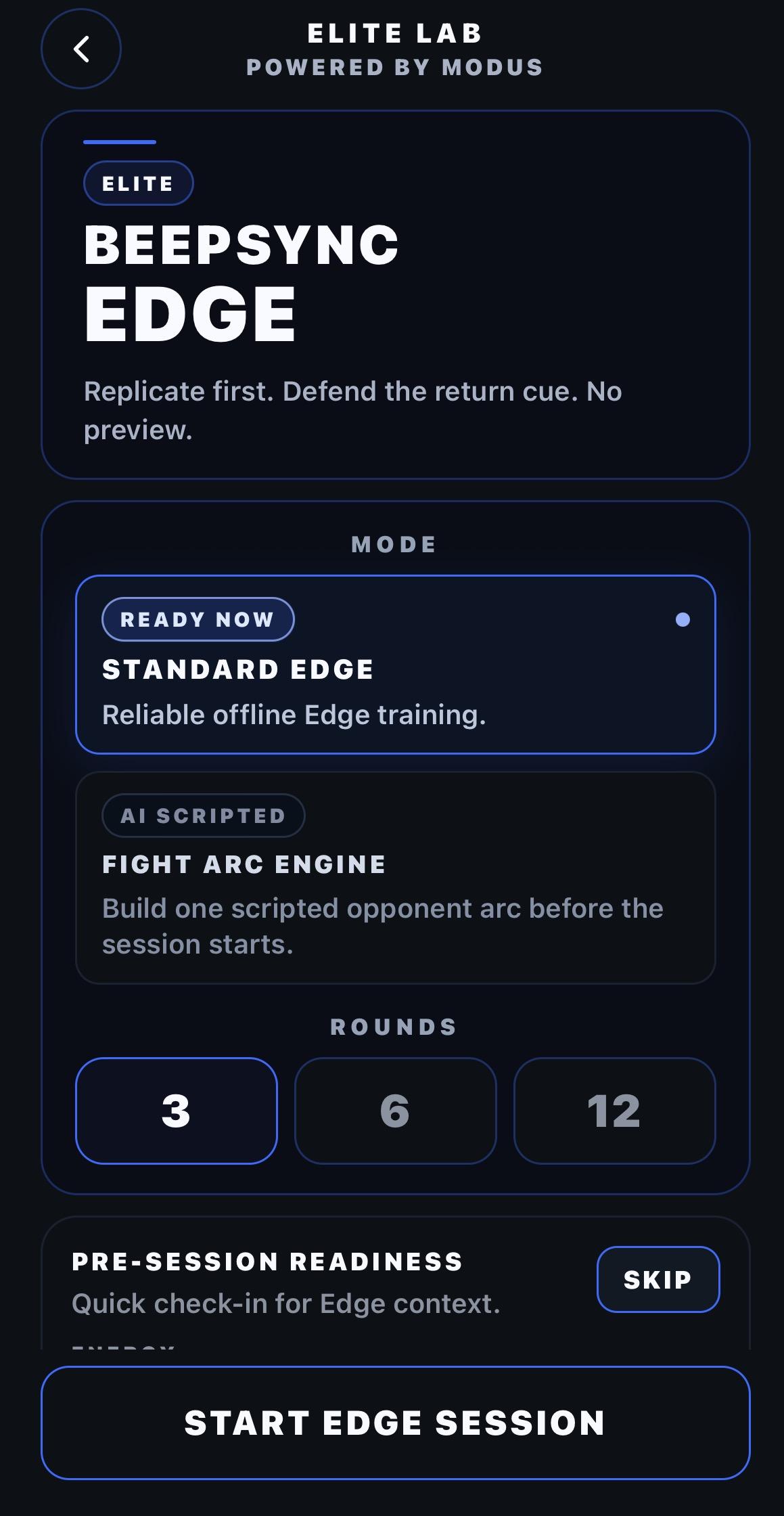 Edge fight engine interface
