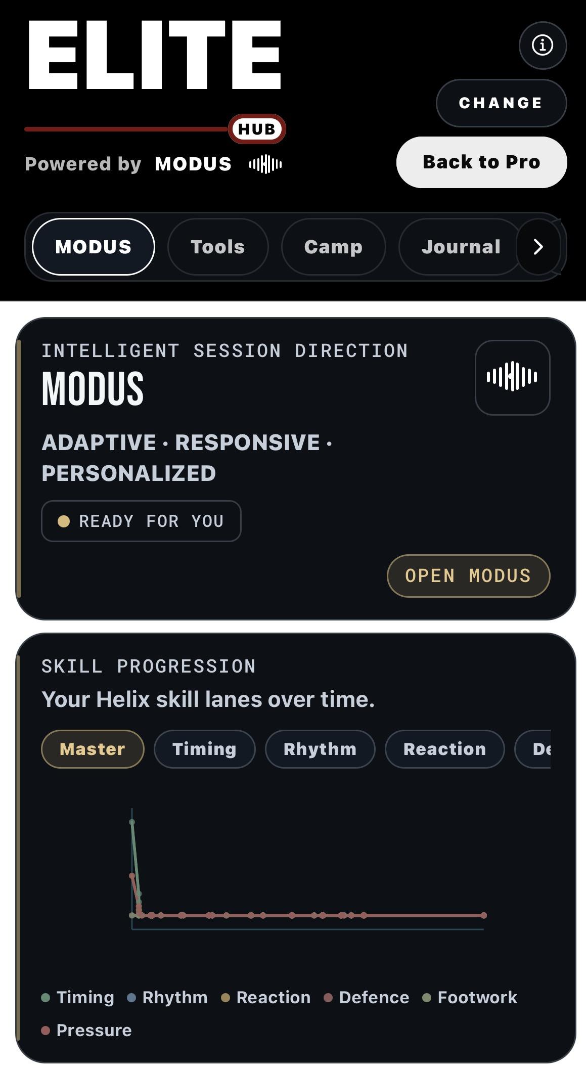Elite Hub interface