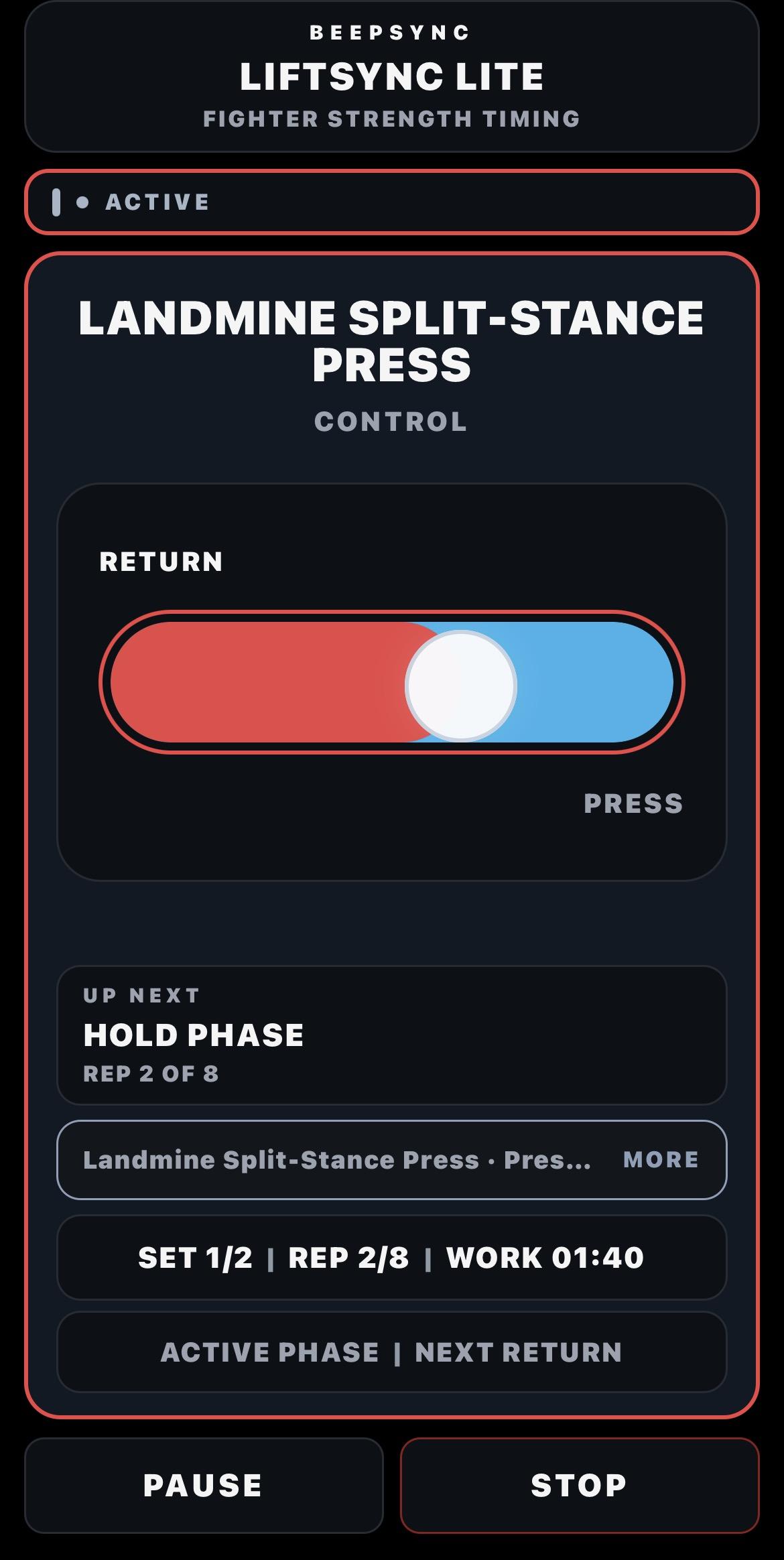 LiftSync Lite interface