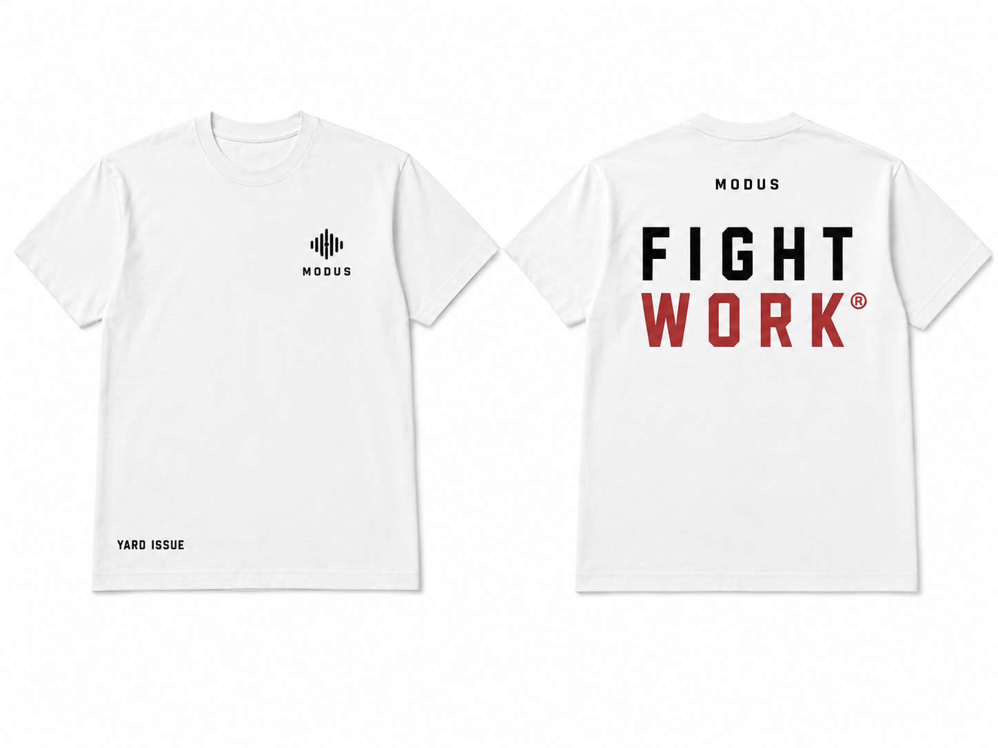 White FIGHT WORK Tee