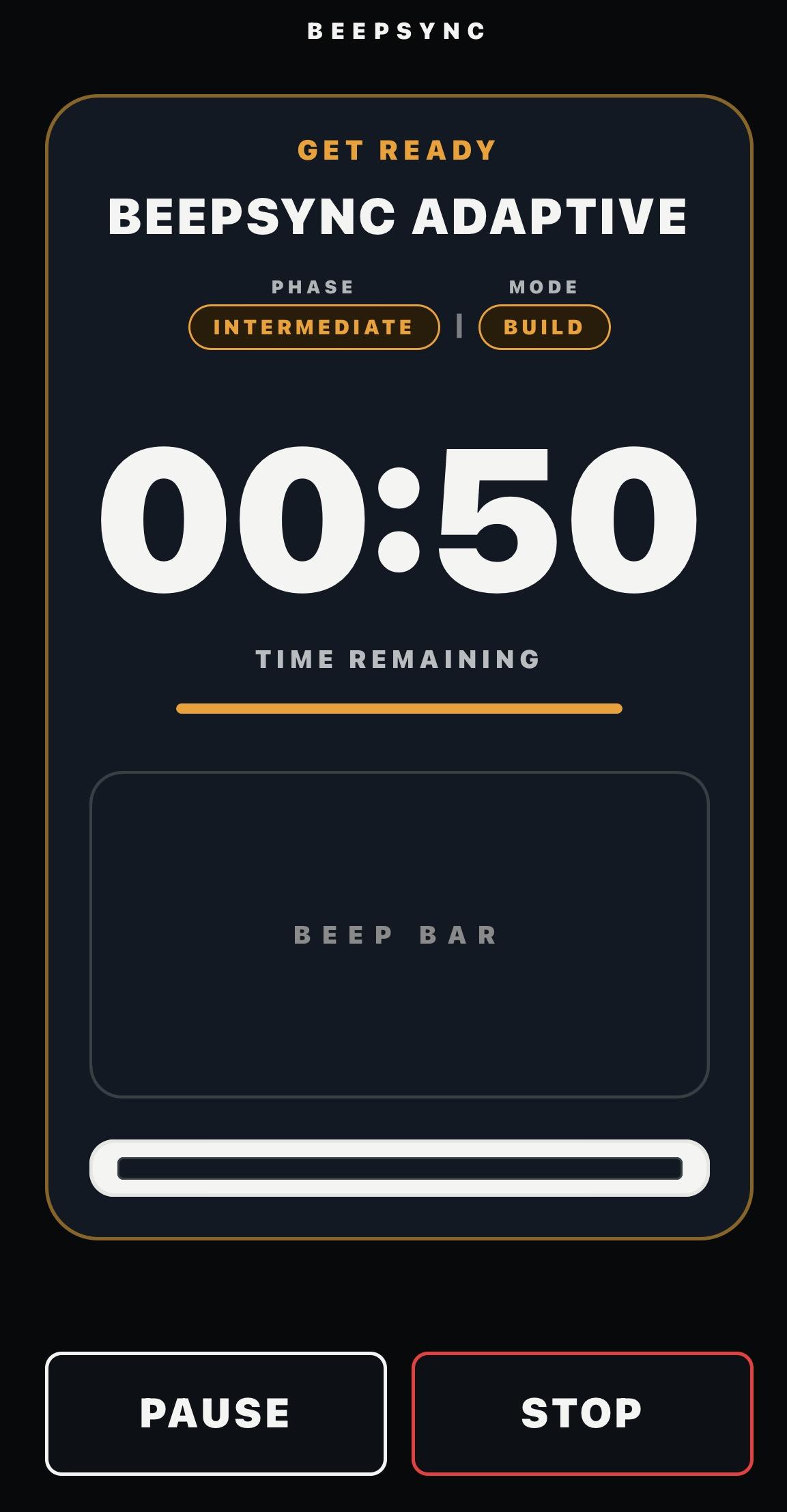 BeepSync adaptive round structure screen